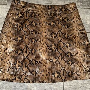 Blank NYC Snakeskin Mini Skirt in Brown and Black